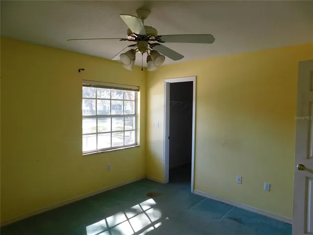 an empty room with a window