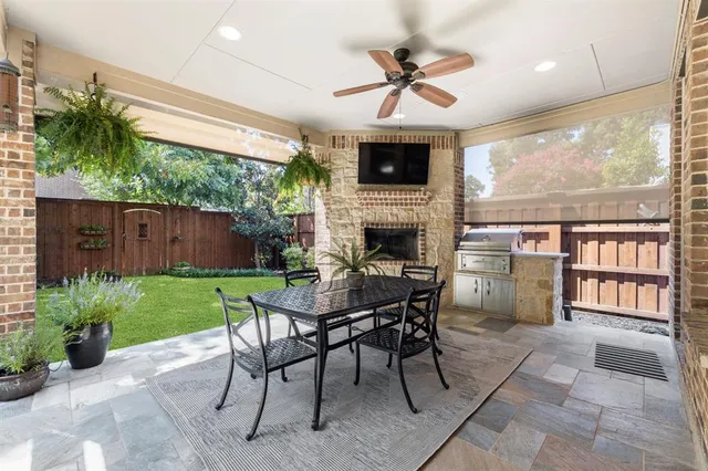 a view of outdoor space with seating space