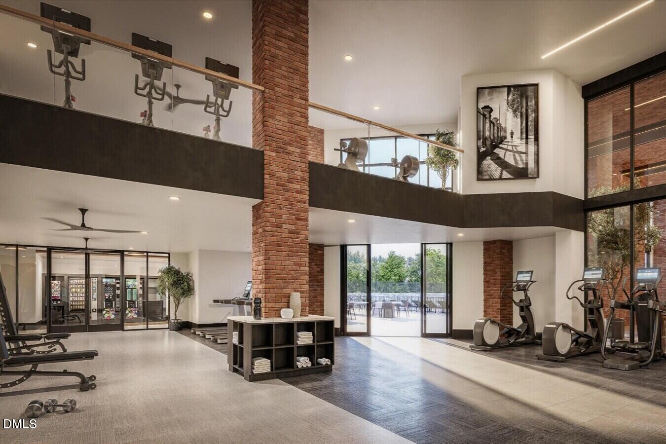 1000 Martin Luther King Junior Boulevard, Unit B7 Chapel Hill, NC 27514 - Photo 9 of 12 a living room with furniture a window and gym equipment