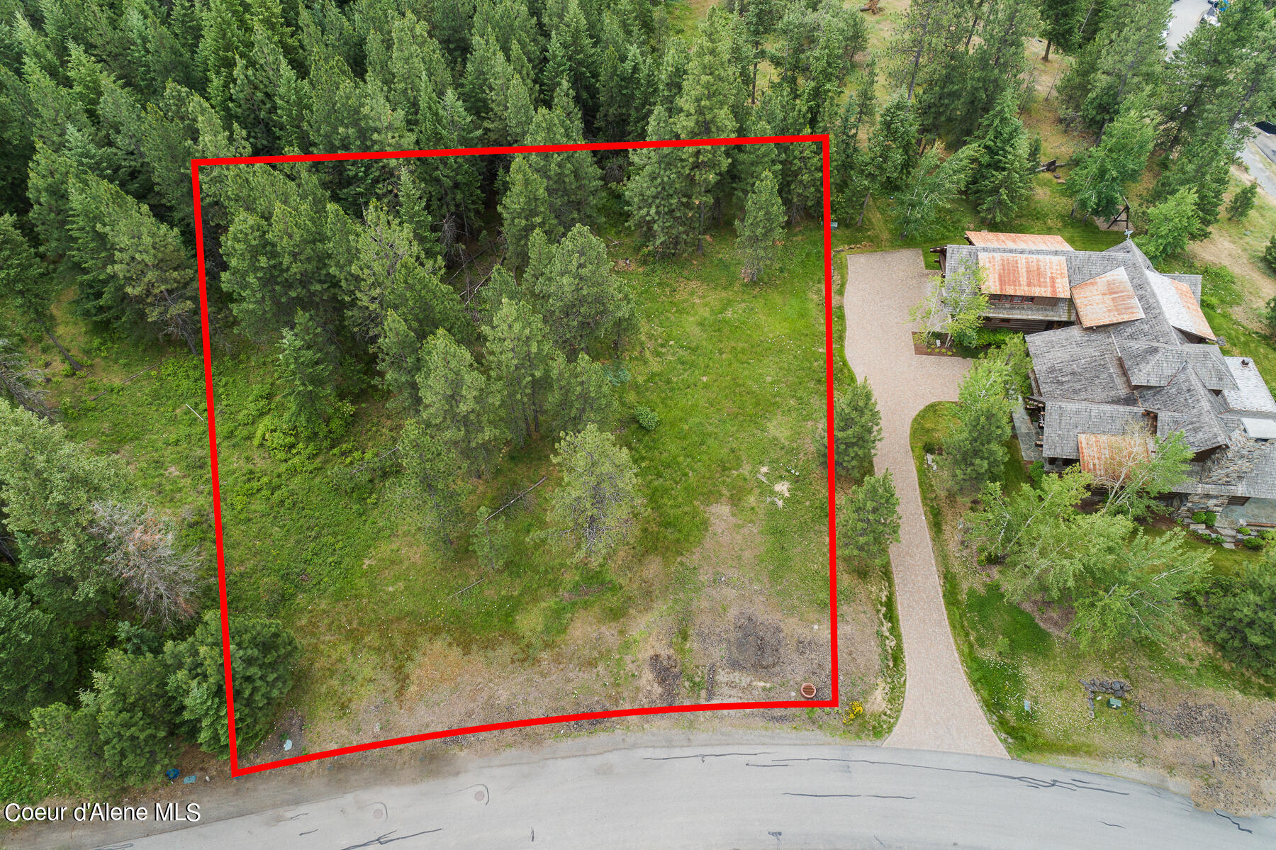 8257 South Buckrail Road Harrison, ID 83833 - Photo 7 of 7 Aerial_Lot161-1_Outlined
