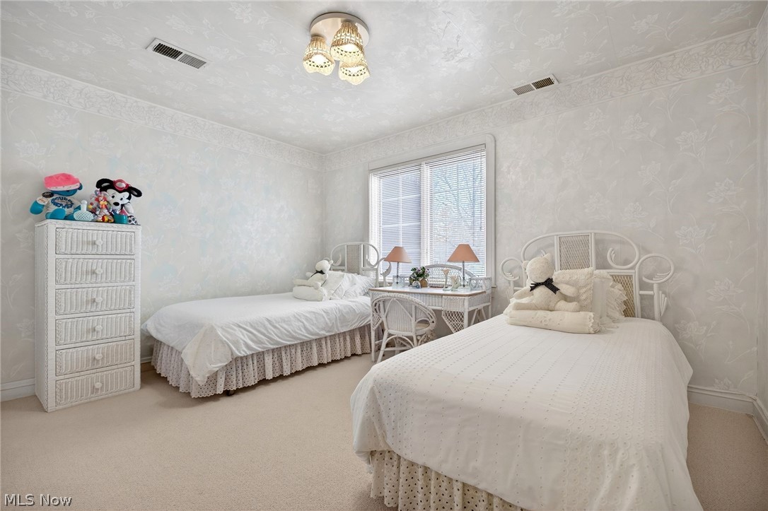 3498 Bainbridge Road Cleveland Heights, OH 44118 - Photo 28 of 50 Bedroom with wallpapered walls and carpet floors