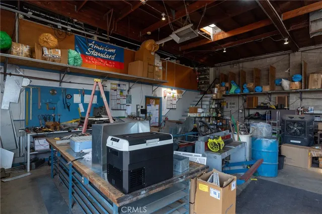 a room with gym equipment