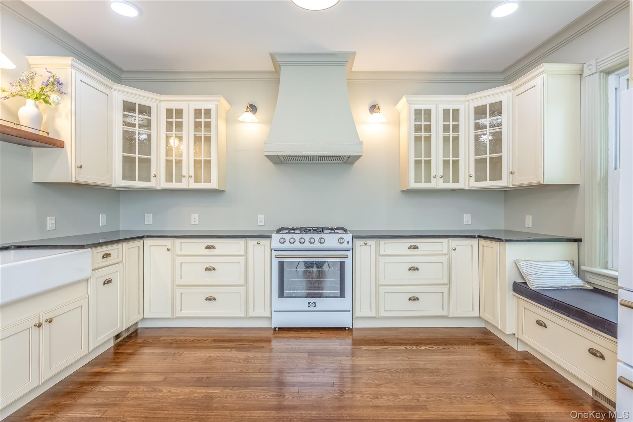 405 Vista Maria Road Cragsmoor, NY 12566 - Photo 13 of 35 a kitchen with stainless steel appliances granite countertop white cabinets and window