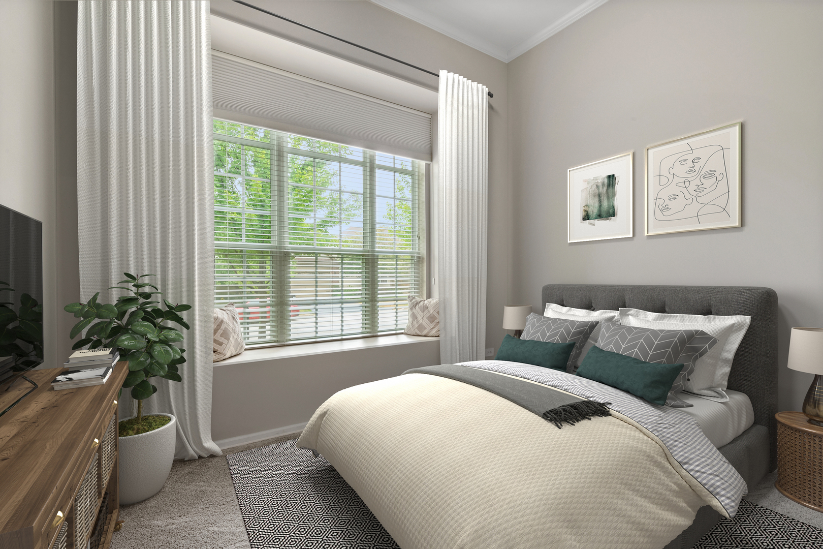 1659 Briarheath Drive Aurora, IL 60505 - Photo 20 of 29 a bedroom with a large bed and a potted plant