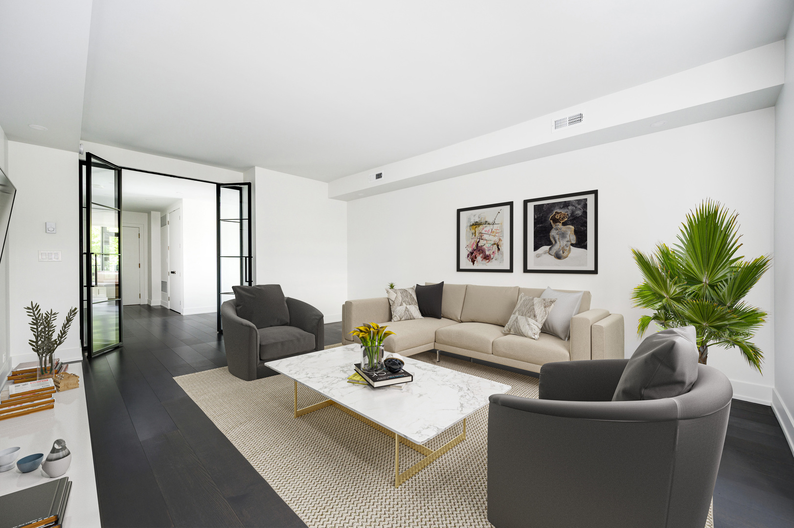 1040 North Lake Shore Drive, Unit 4A Chicago, IL 60611 - Photo 3 of 43 a living room with furniture potted plant and a window