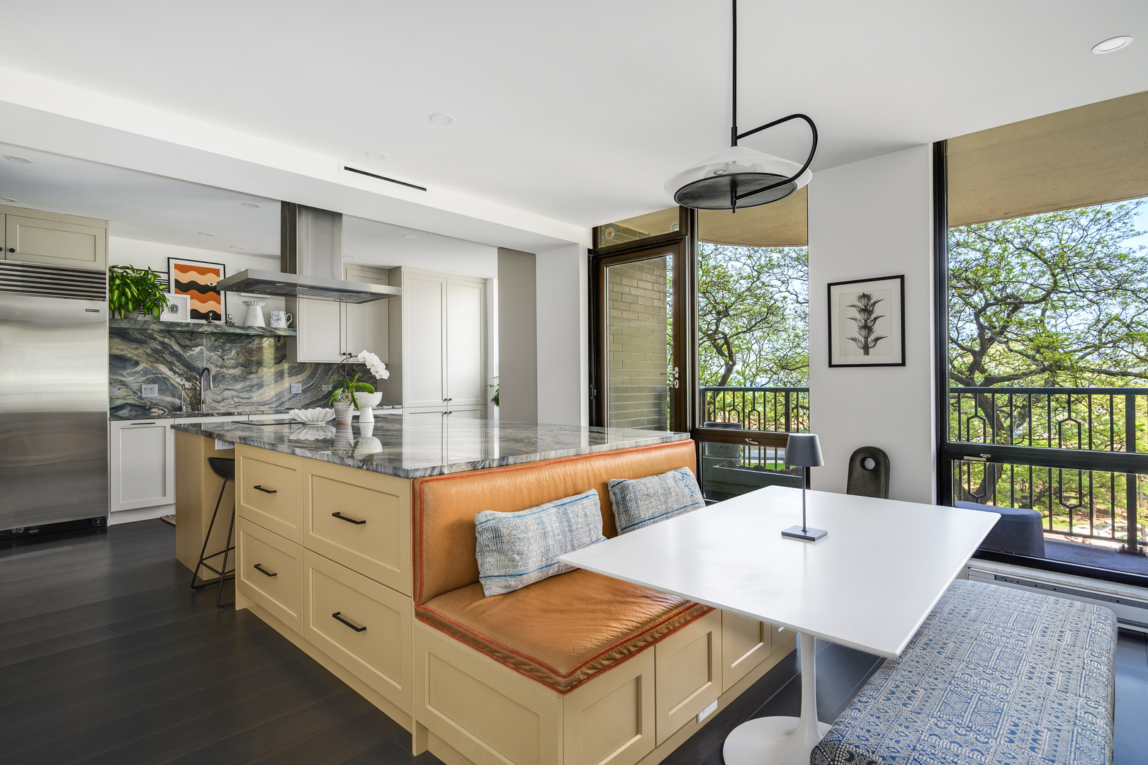 1040 North Lake Shore Drive, Unit 4A Chicago, IL 60611 - Photo 10 of 43 a living room with stainless steel appliances granite countertop furniture and a large window