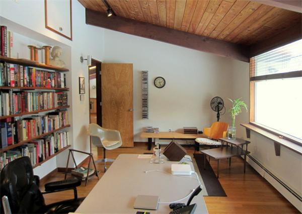 4 Old Farm Road Lincoln, MA 01773 - Photo 9 of 21 a view of a workspace with furniture and a bookshelf