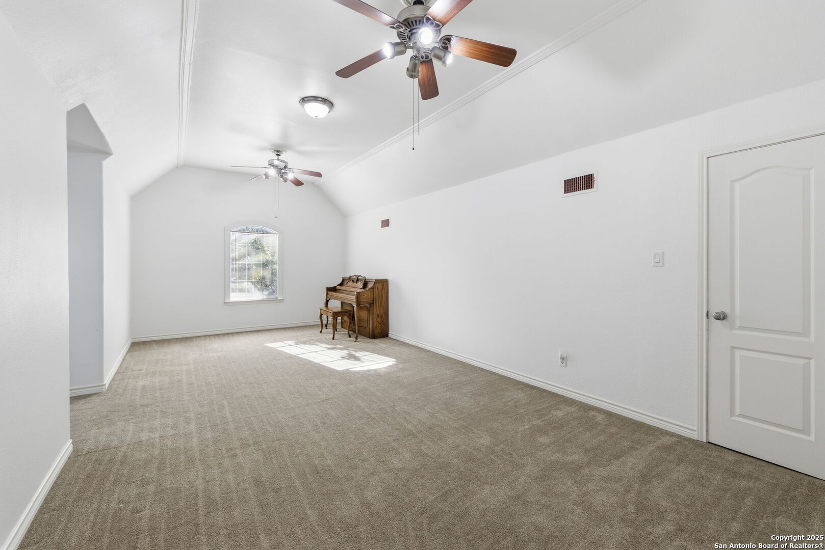 2291 Frontier Spring Branch, TX 78070 - Photo 39 of 58 wooden floor in an empty room with a chandelier fan