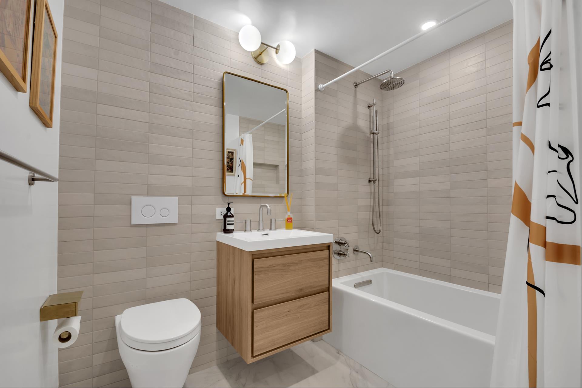 120 Java Street, Unit 4B Brooklyn, NY 11222 - Photo 17 of 27 a bathroom with a sink a toilet and shower