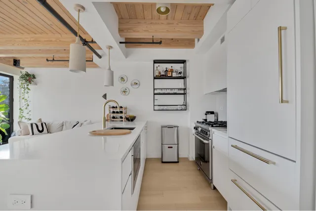 a workspace with furniture and window