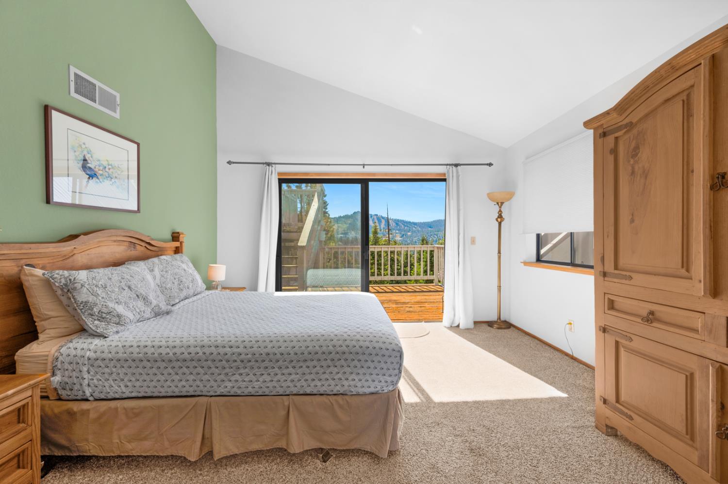 63215 Huntington Vista Road, Unit 80 Mono Hot Springs, CA 93642 - Photo 25 of 58 a bedroom with a bed and a large window