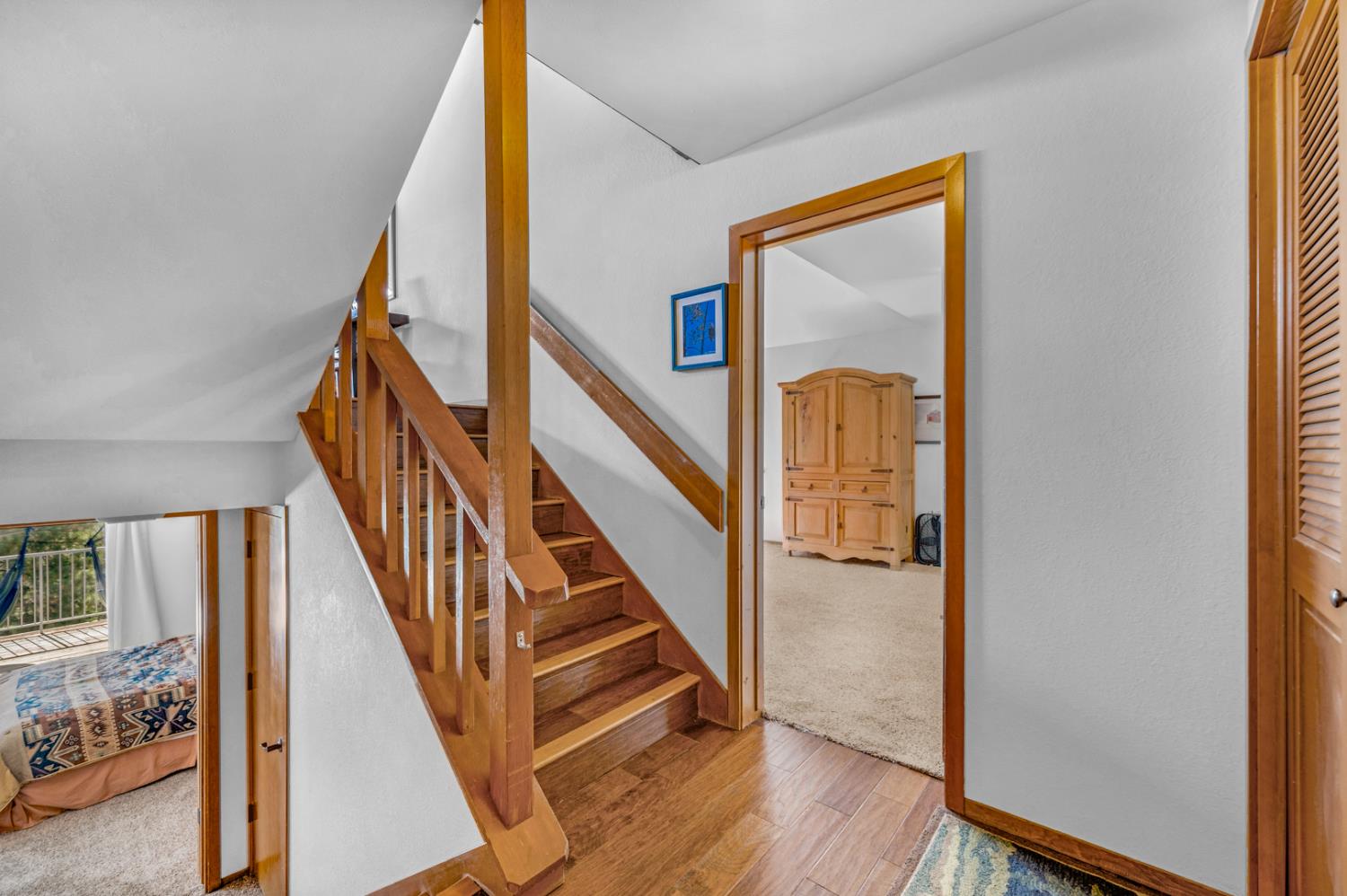 63215 Huntington Vista Road, Unit 80 Mono Hot Springs, CA 93642 - Photo 34 of 58 a view of entryway with wooden floor and stairs