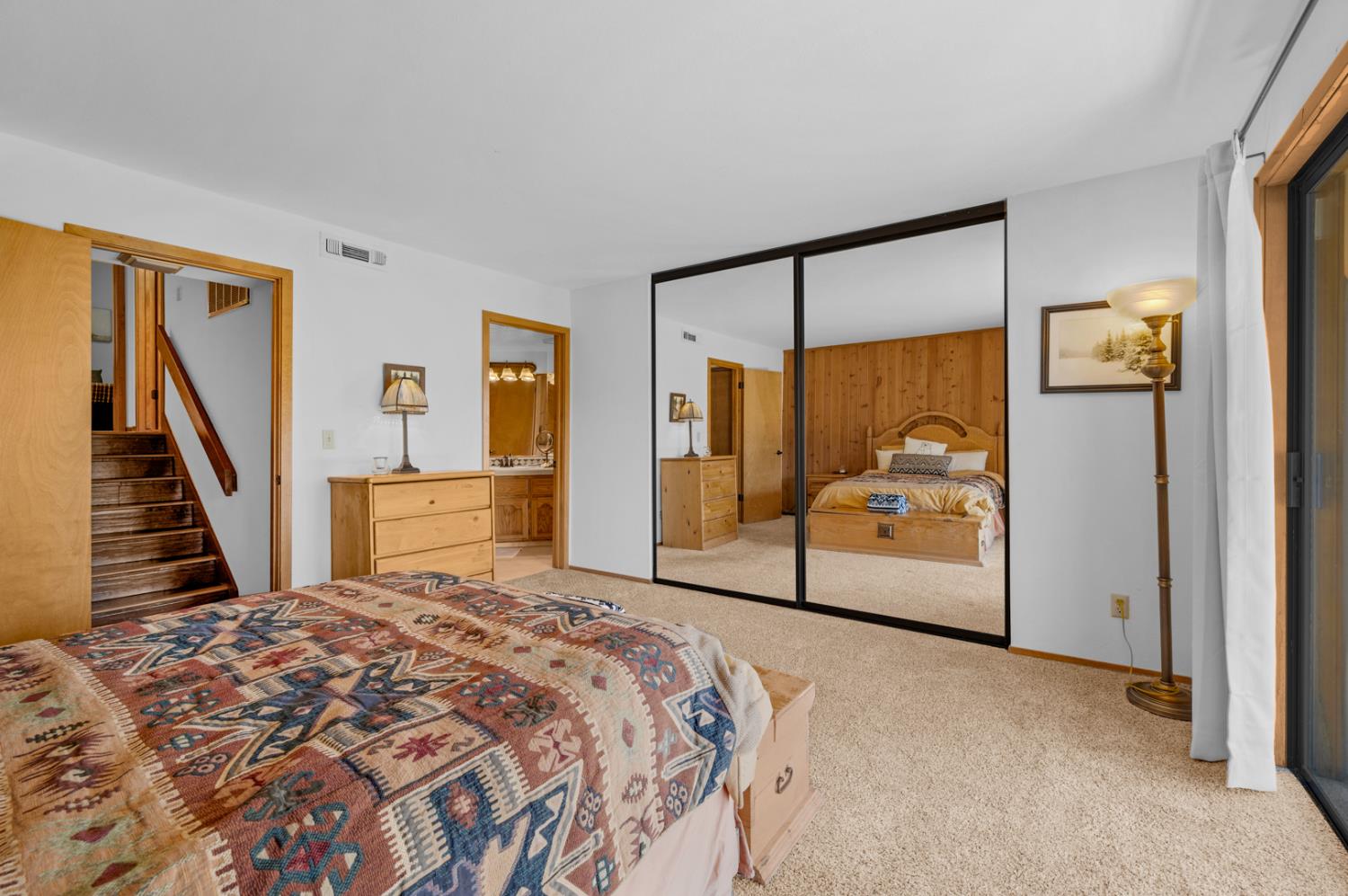 63215 Huntington Vista Road, Unit 80 Mono Hot Springs, CA 93642 - Photo 39 of 58 a bedroom with a bed and a large window