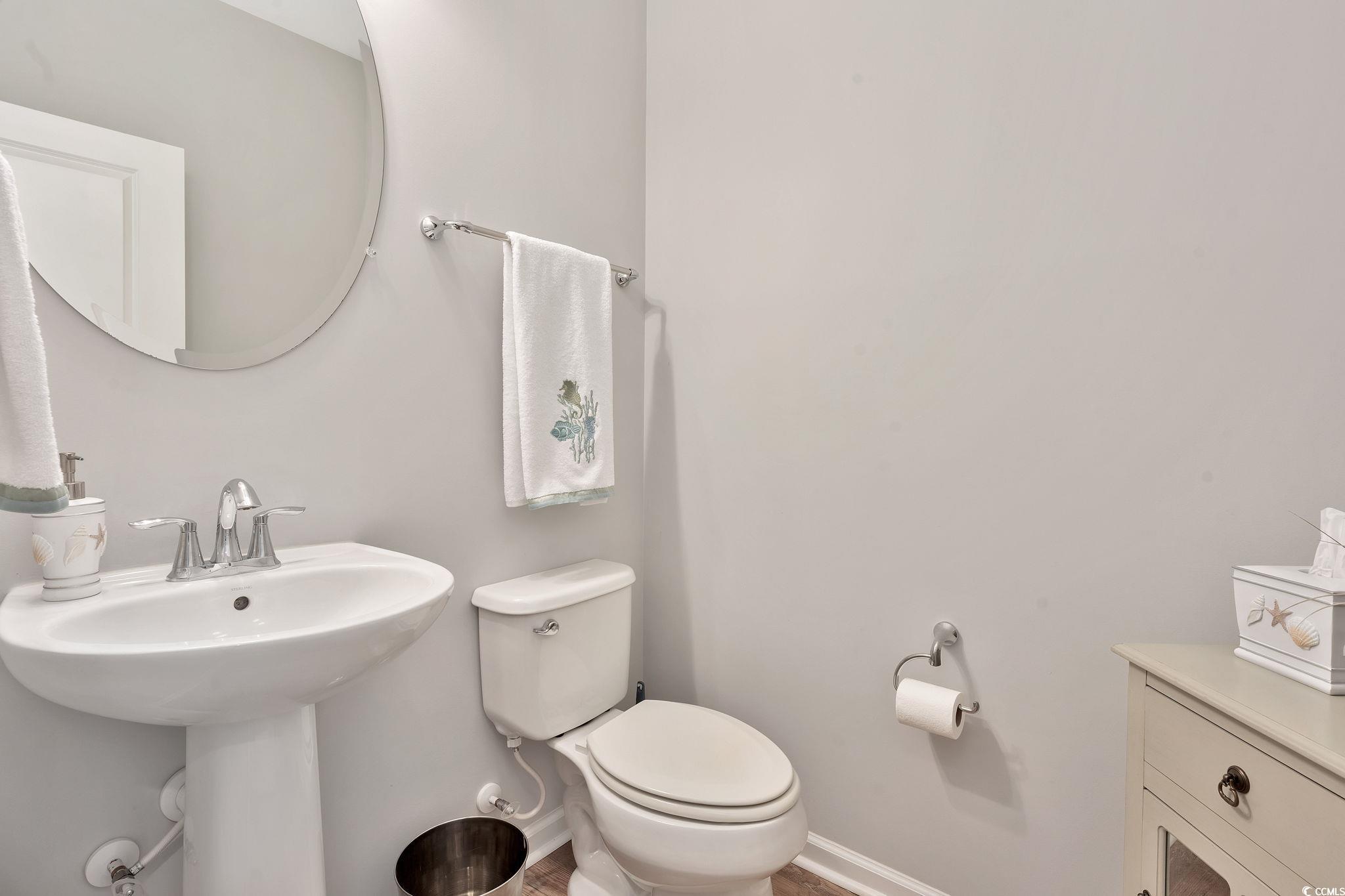 141 Splendor Circle Murrells Inlet, SC 29576 - Photo 23 of 34 Half bath featuring toilet, baseboards, and a sink