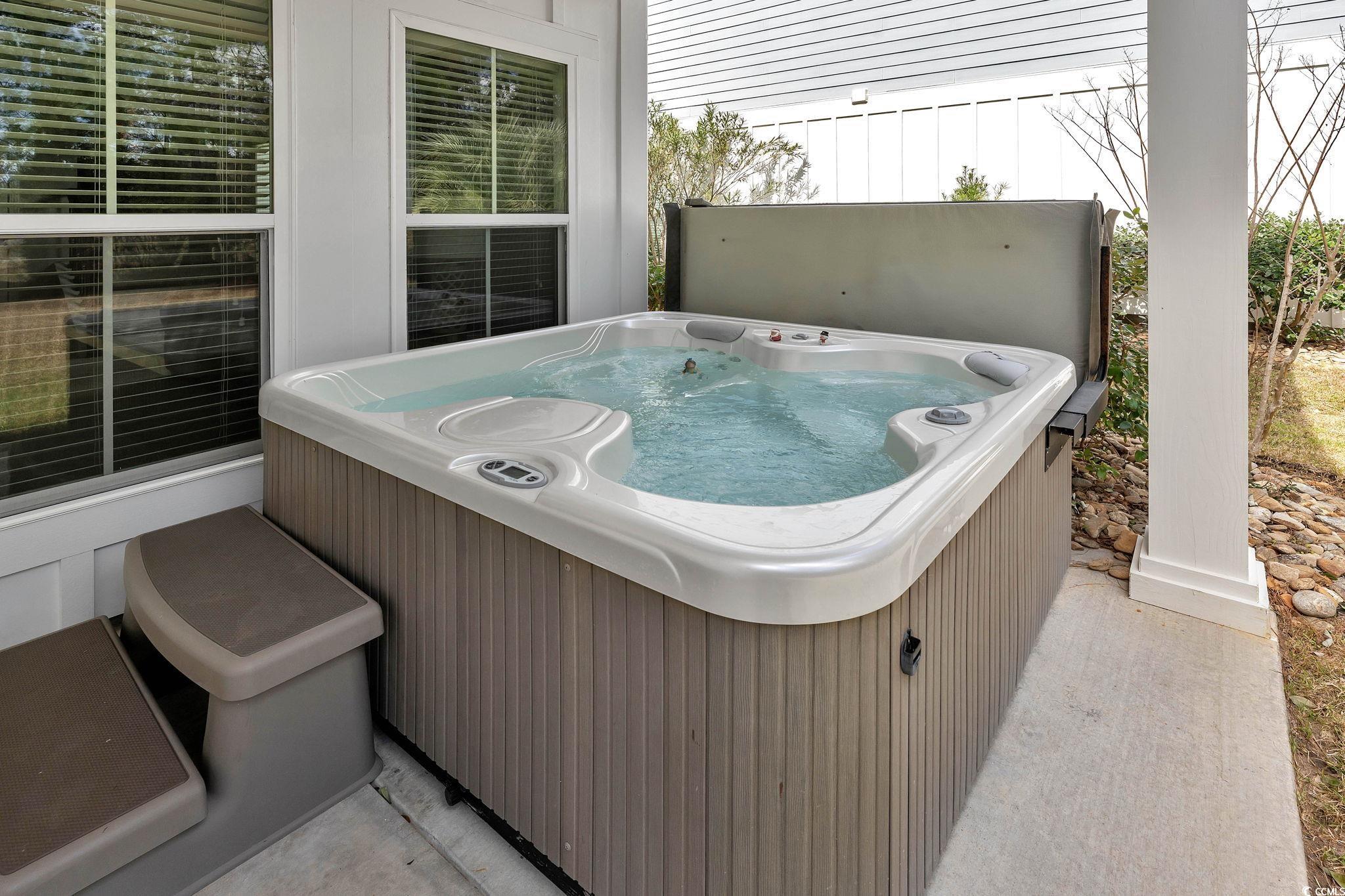 141 Splendor Circle Murrells Inlet, SC 29576 - Photo 28 of 34 View of patio featuring a hot tub