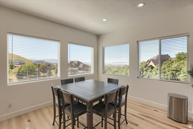 828 South Deer Road Tooele, UT 84074 - Photo 16 of 51 Bright interior featuring multiple large windows, recessed lighting, light wood-finish flooring, and crisp white baseboards