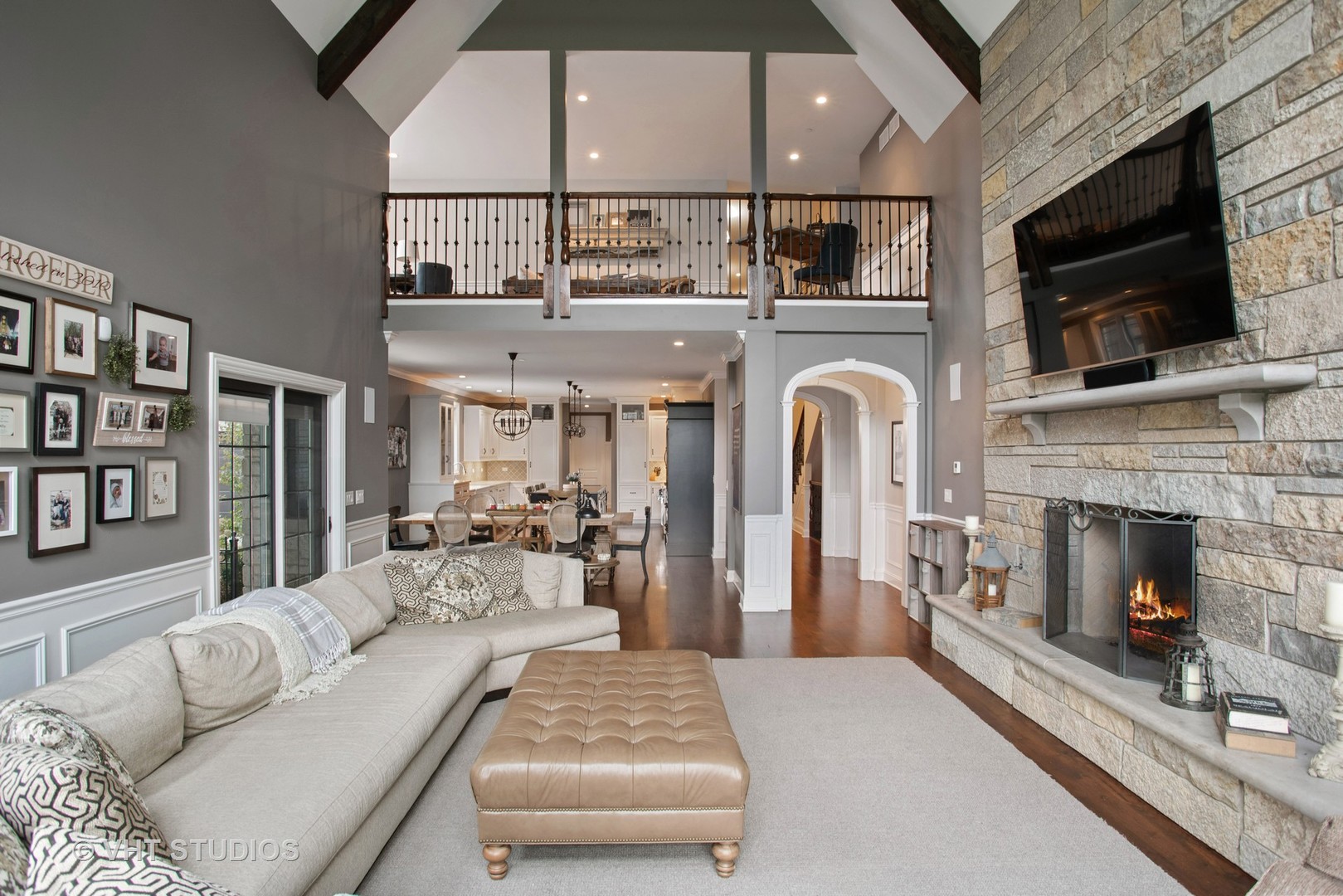 726 Hastings Street Park Ridge, IL 60068 - Photo 13 of 38 a living room with furniture a flat screen tv and a fireplace