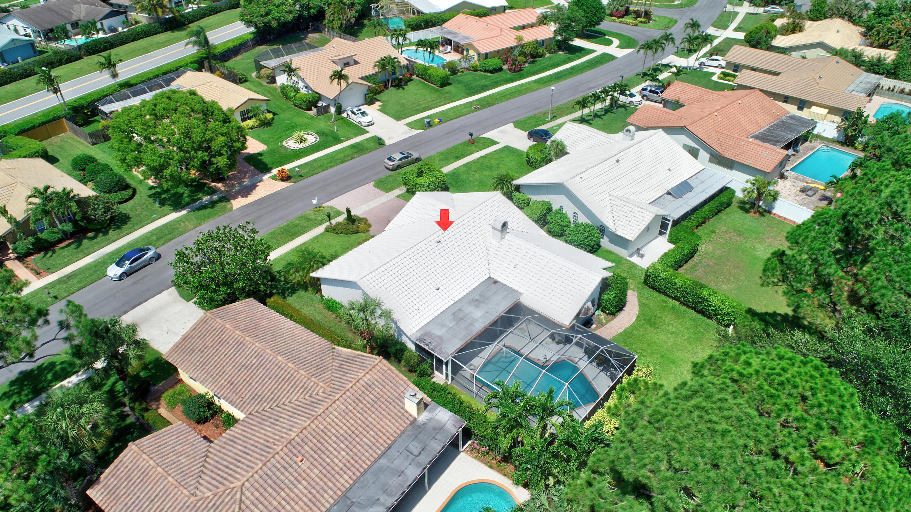 6318 Woodbury Road Boca Raton, FL 33433 - Photo 46 of 52 an aerial view of a house with a garden