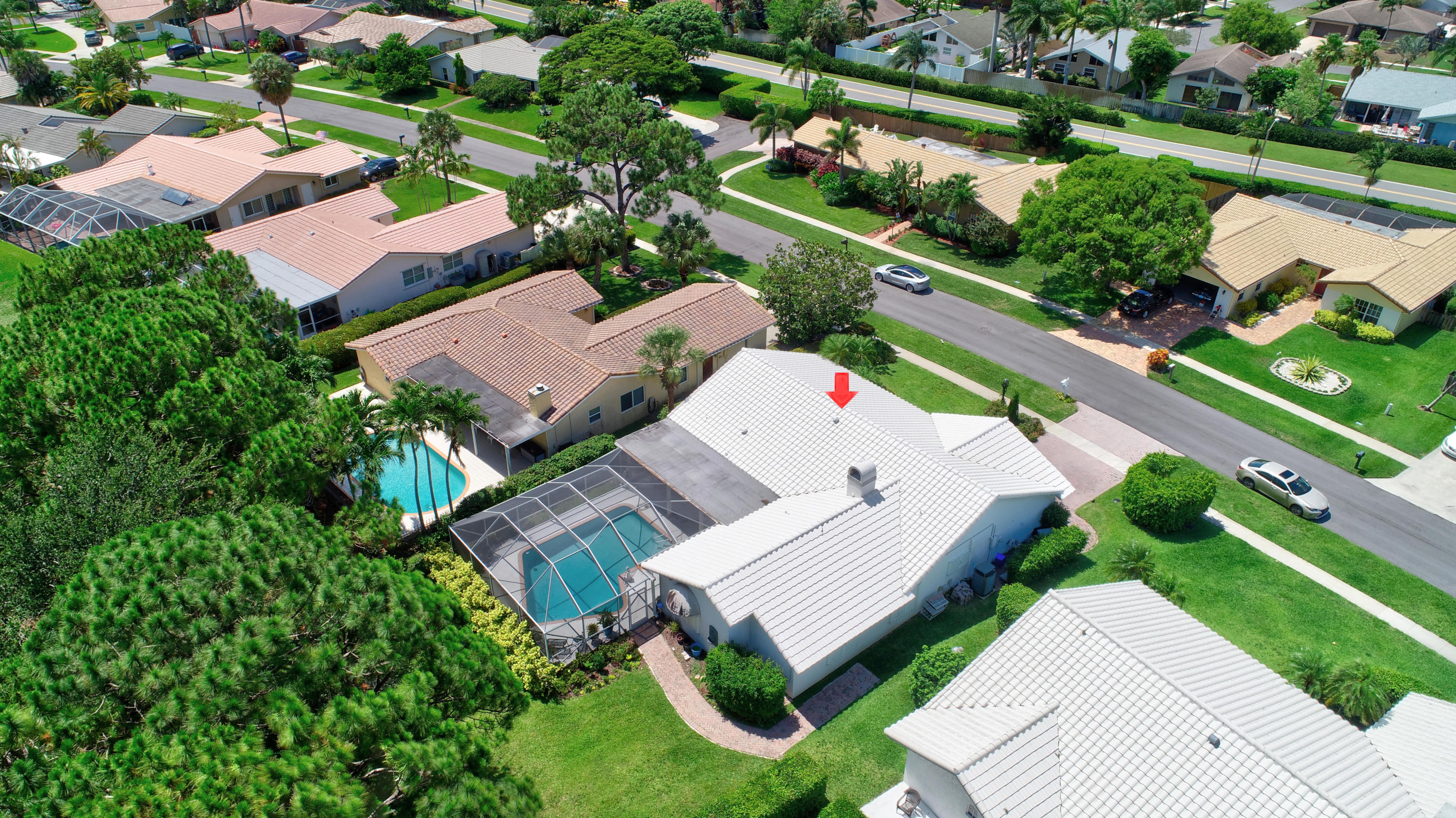 6318 Woodbury Road Boca Raton, FL 33433 - Photo 47 of 52 an aerial view of a house with a garden