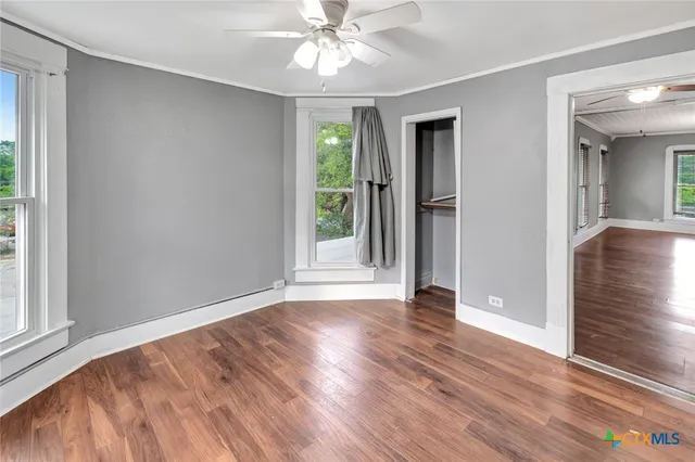 a view of wooden floor in a room