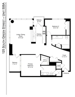 $565,000 | 125 South Green Street, Unit 506A, Chicago, IL 60607