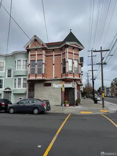 a car parked in front of a house