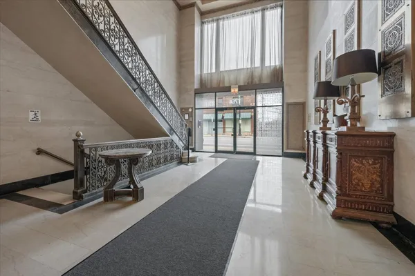 a view of an entryway with staircase