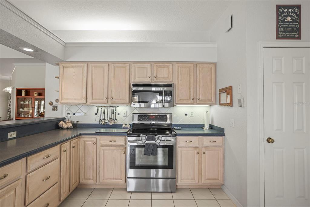 4503 North Rye Road Parrish, FL 34219 - Photo 18 of 68 a kitchen with granite countertop white cabinets and stainless steel appliances