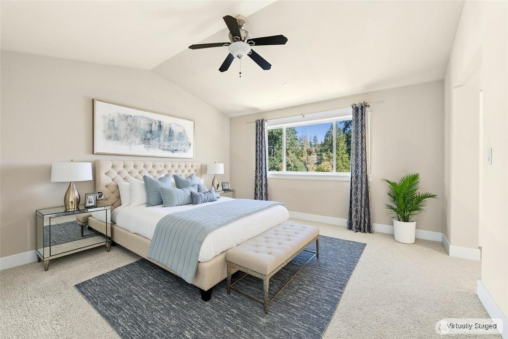 16555 Carlyle Hall Road North Shoreline, WA 98133 - Photo 12 of 27 a bedroom with a large bed plant and a window