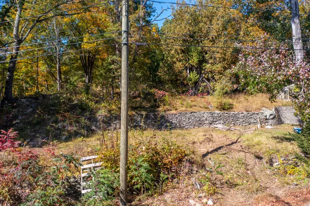 a view of a yard with a house