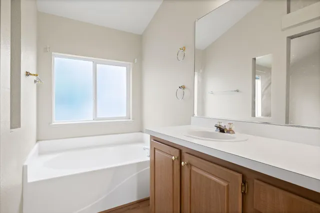 a bathroom with a sink and a bathtub