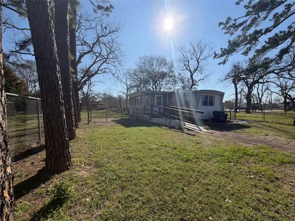 a view of a yard with a tree