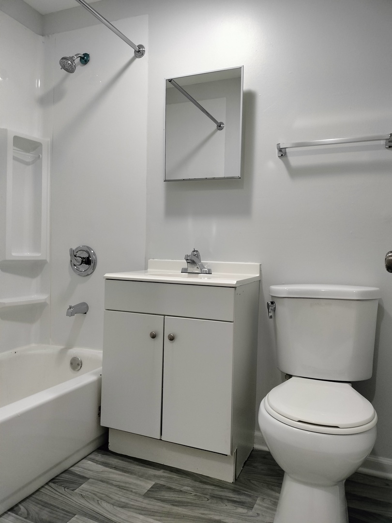 7910 South Muskegon Avenue, Unit 1 Chicago, IL 60617 - Photo 12 of 21 a bathroom with a sink toilet and bathtub