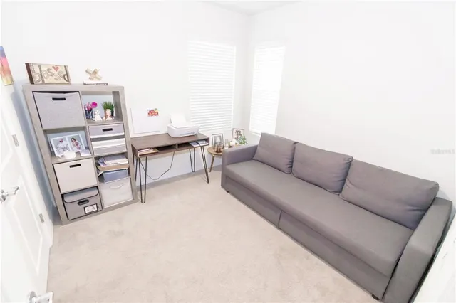 a living room with furniture and a couch
