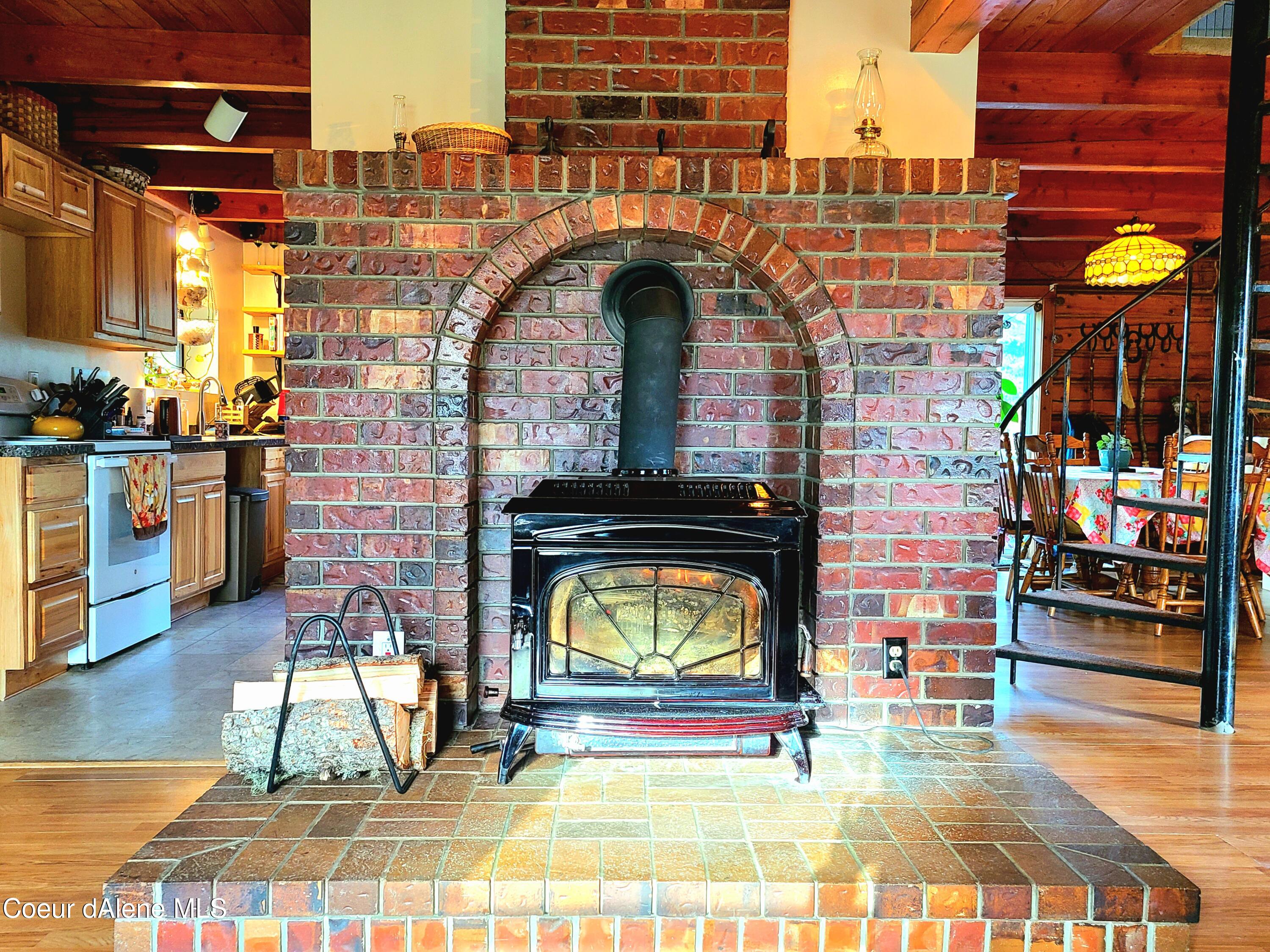 616 Painter Road Clark Fork, ID 83811 - Photo 12 of 64 Brick Fireplace