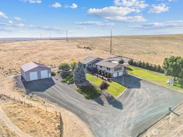 a view of an ocean & kitchen