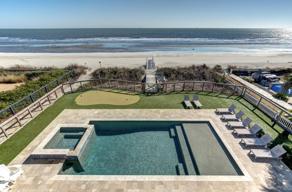 512 Ocean Boulevard Isle of Palms, SC 29451 - Photo 3 of 34 View of pool and ocean from back porch