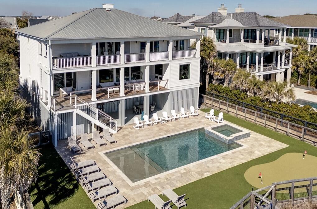 512 Ocean Boulevard Isle of Palms, SC 29451 - Photo 31 of 34 Aerial of house and pool