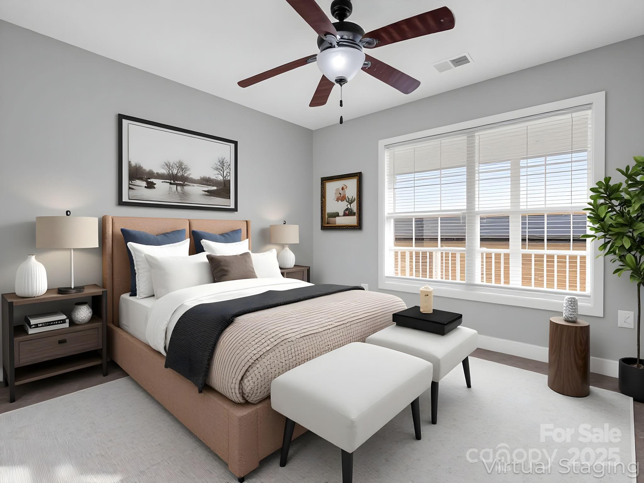 340 Sarratt Creek Road Gaffney, SC 29341 - Photo 8 of 46 a bedroom with furniture and a large window