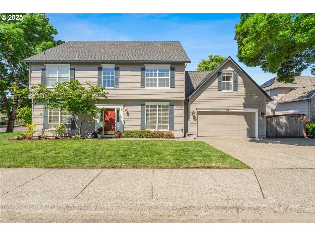 a house view with a garden space