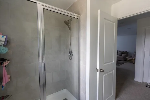 a bathroom with a shower