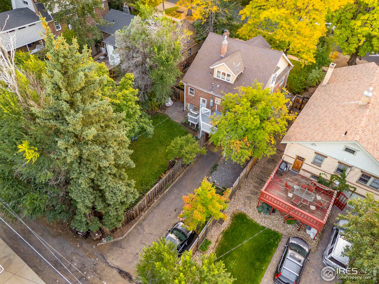 830 15th Street Boulder, CO 80302 - Photo 32 of 40 an aerial view of a house with a garden and swimming pool