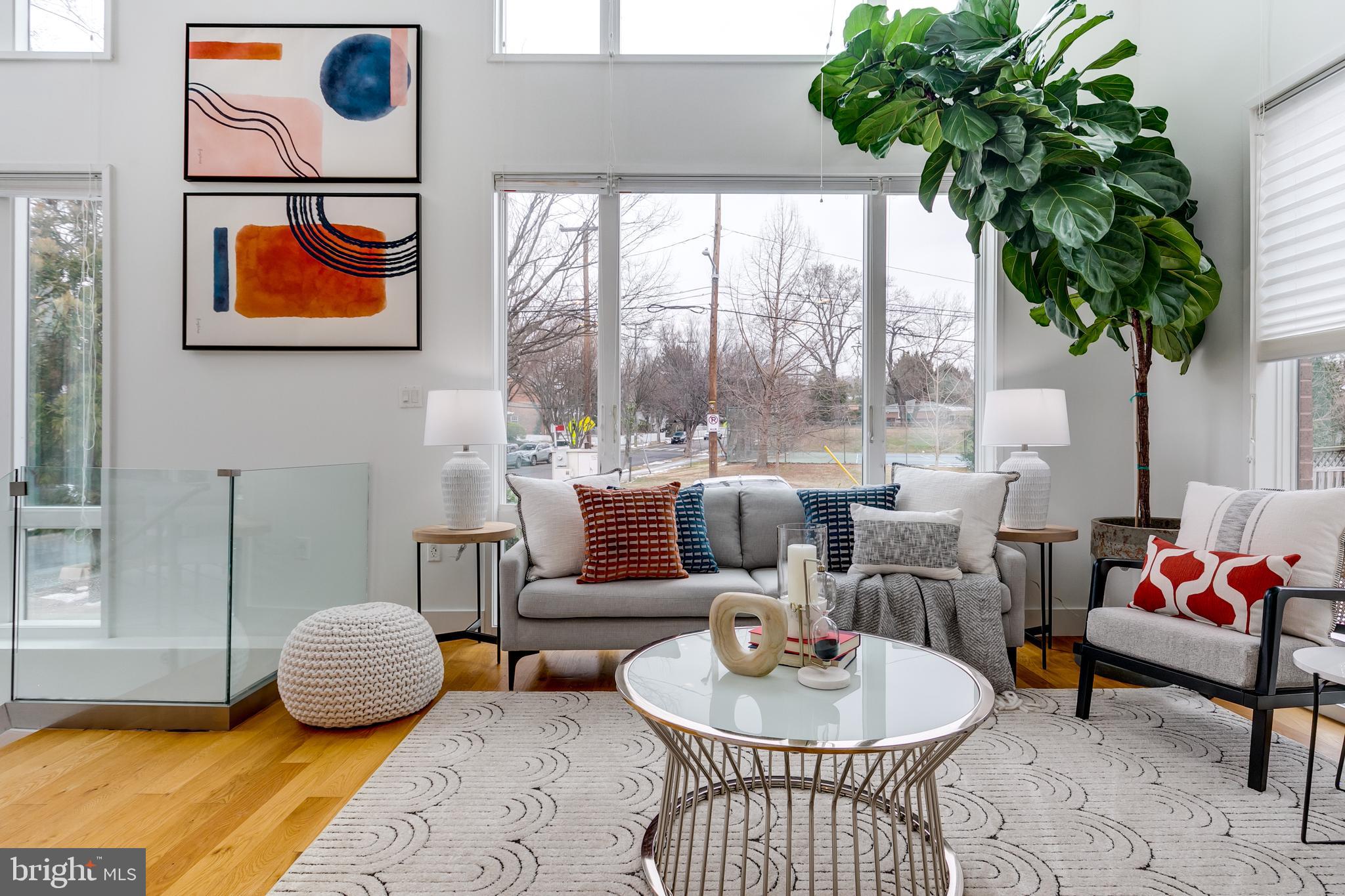 4529 MacArthur Boulevard Northwest, Unit 3 Washington, DC 20007 - Photo 5 of 50 a living room with patio furniture and a potted plant
