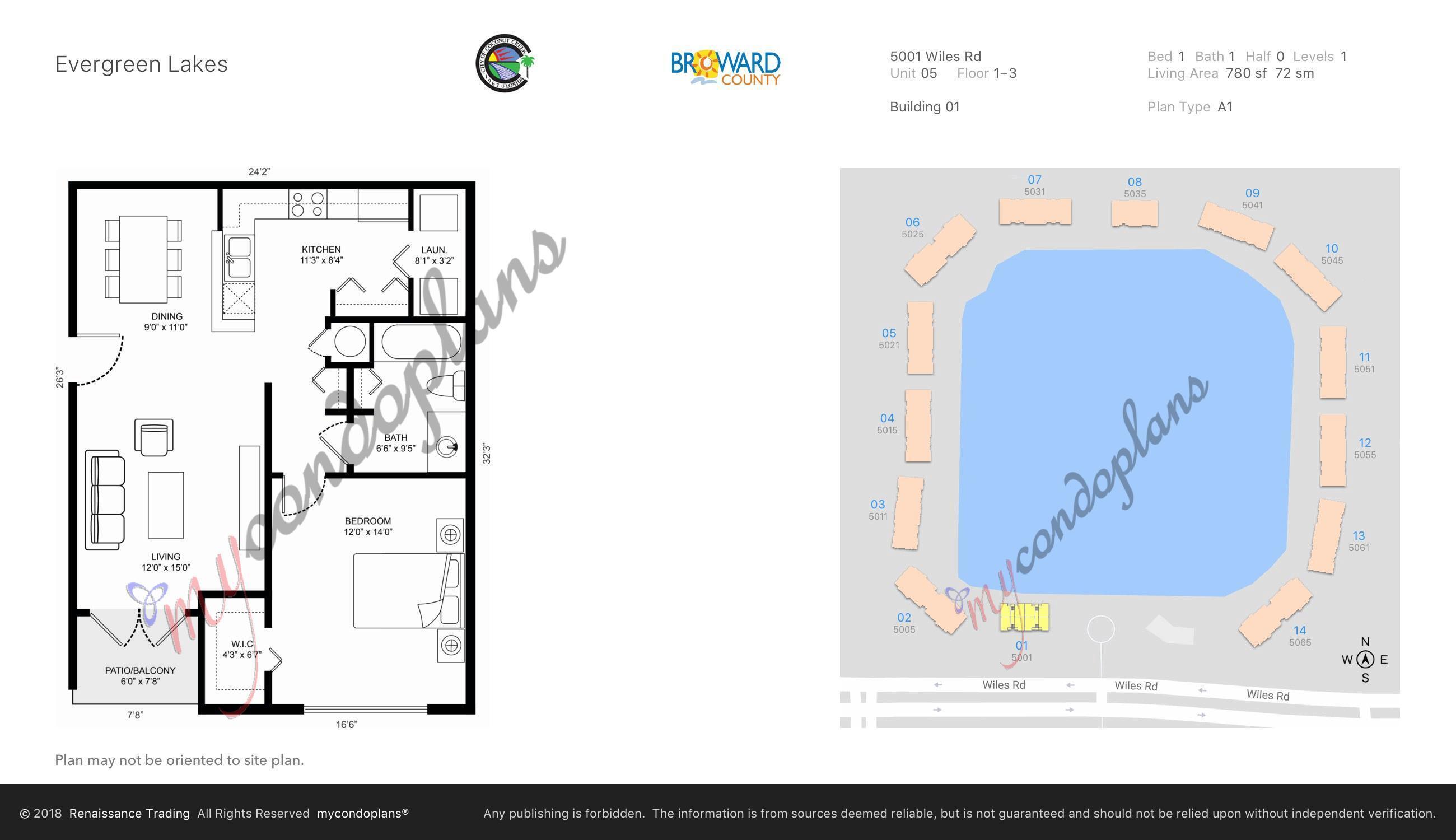 5001 Wiles Road, Unit 105 Coconut Creek, FL 33073 - Photo 32 of 32 5001-105 Floor Plan 6191432