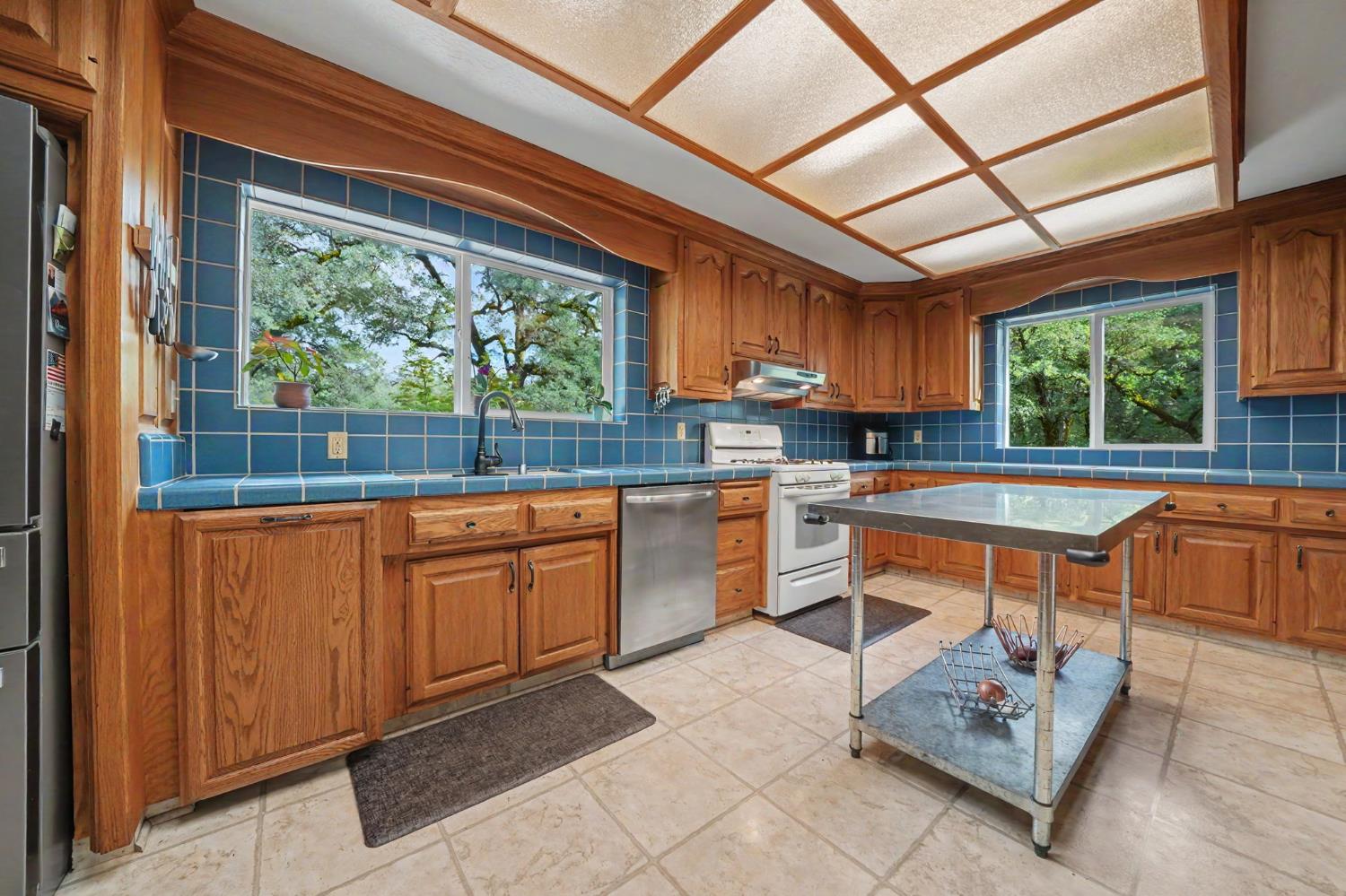 19351 Fiddletown Road Fiddletown, CA 95629 - Photo 15 of 51 Spacious kitchen with views of the pond and land from the windows