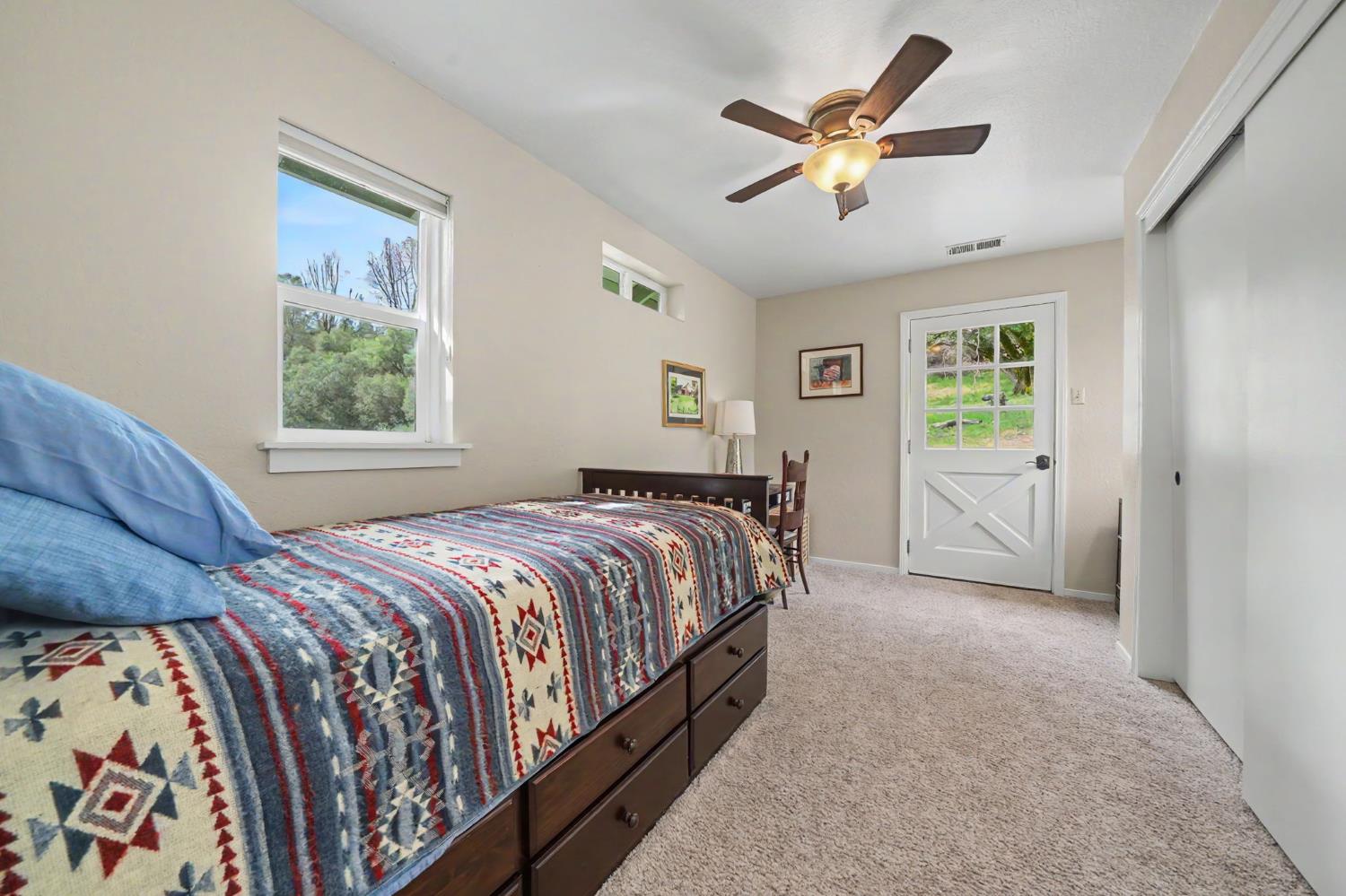19351 Fiddletown Road Fiddletown, CA 95629 - Photo 32 of 51 Bedroom 2 with access to outside