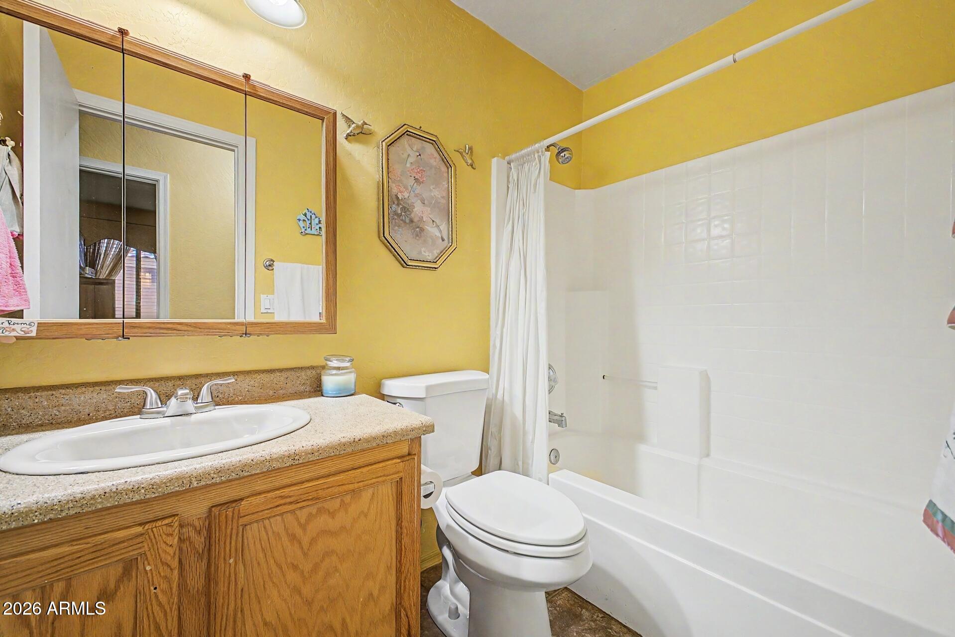 3691 South Conestoga Road Apache Junction, AZ 85119 - Photo 20 of 31 a bathroom with a sink a toilet and shower