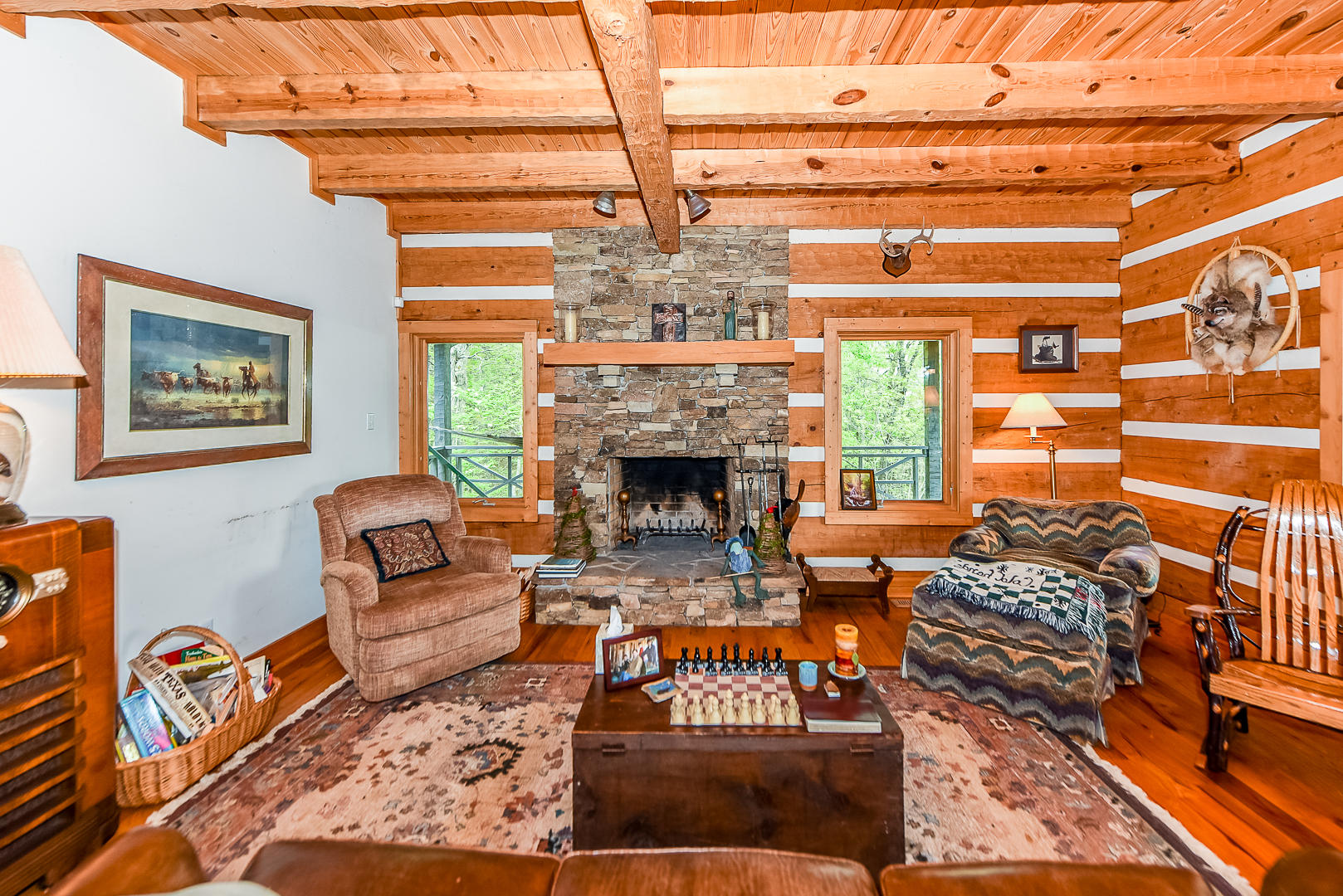155 Tommy Pack Road Townsend, TN 37882 - Photo 12 of 36 Stone fireplace in living room