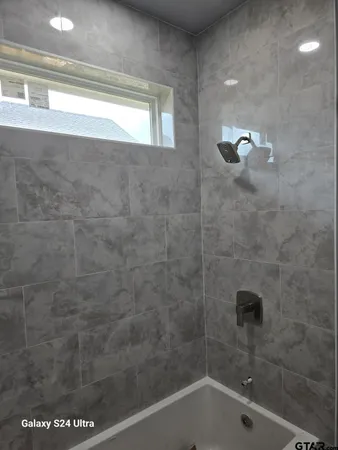 a bathroom with a shower