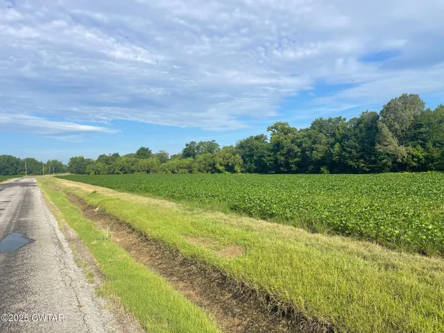 a view of a lake with a big yard